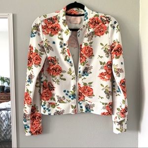 Love Tree White Floral Bomber Jacket